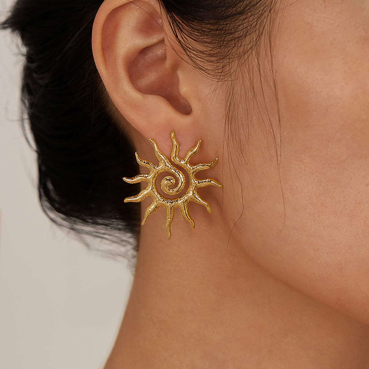 Zon oorbellen | Goud