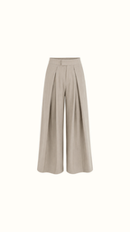 Flowy pantalon | Beige met streep