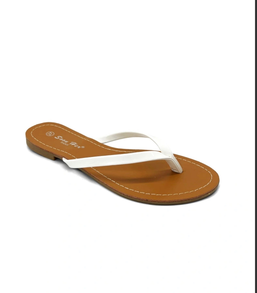 White strap slippers