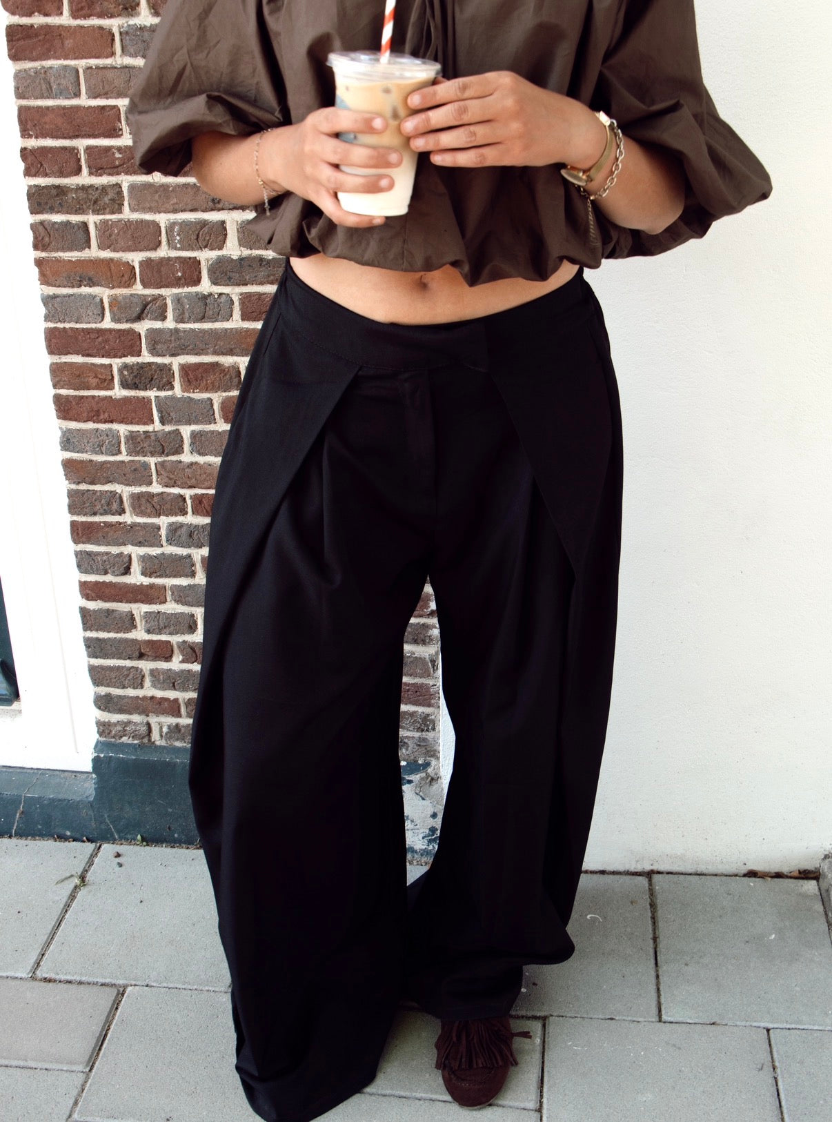 Flowy pantalon (Tall proof) | Zwart