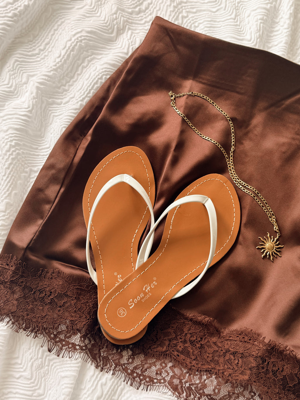 White strap slippers