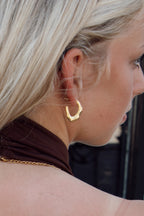 Organic oorbellen | Goud