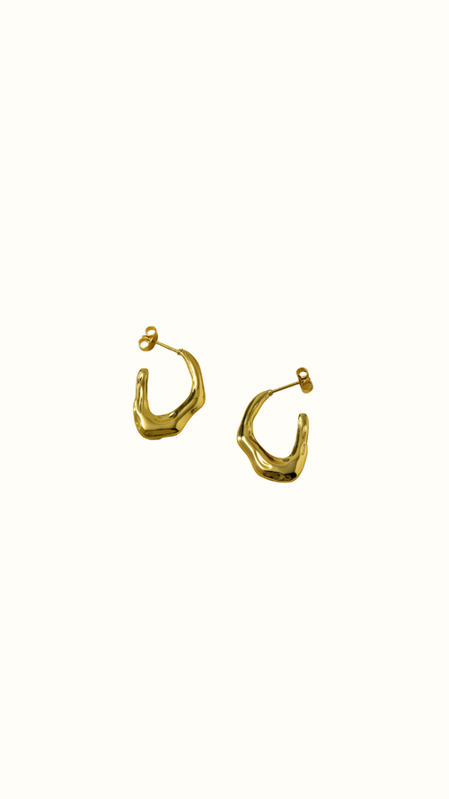 Organic oorbellen | Goud